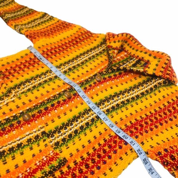 Vintage Ecuador Cardigan 100% Wool Button Up Sweater Jacket Size L Handmade Y2K - Picture 9 of 15